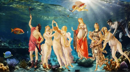 JJM-recrear_Botticelli-S_La Primavera_bajo el agua