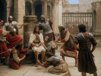 Jesús_burlado y apaleado por soldados romanos_03