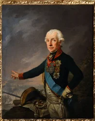 Portrait du marechal generalissime Prince Alexandre Souvorov (1729-1800). (Retrato del Mariscal Generalísimo Príncipe A. Suvorov). Peinture de Josef Kreuzinger (1757-1829), huile sur toile