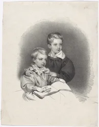 El príncipe heredero Franz Joseph y el archiduque Ferdinand Maximilian Josef de niños