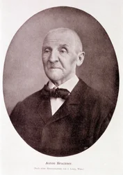 El compositor y organista austriaco Anton Bruckner (1824 - 1896).