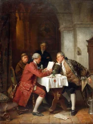 Los anticuarios (óleo sobre tabla)