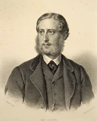 Retrato de Ferdinand Bonaventura, Príncipe Kinsky. Grabado de Josef Kriehuber