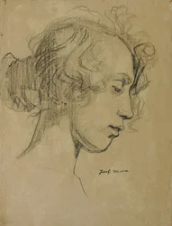 cabeza de niña de perfil