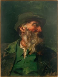 Retrato de un cazador en semiperfil
