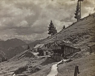 Álbum "Meine weltkriegs - Erinnerungen South-West Front (Carintia, Italia, Tirol del Sur) 31/03/1915-12/11/1918 - Josef Zohles Wien": barracas militares en los Alpes