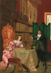 Descartes discutiendo filosofía con la Reina Cristina de Suecia