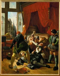 Escena de la noche de San Bartolomé (pintura sobre lienzo)