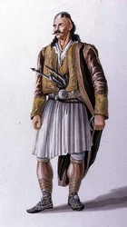 Capitán de los albaneses suliotes, ilustración del Canto II de 