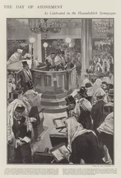 Celebrando el Día de la Expiación Judía en la Sinagoga de Houndsditch, Londres