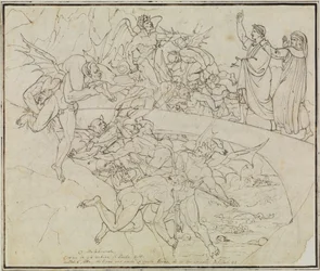 En el lago de brea de los traficantes, el consejero de Lucca (Infierno de Dante, canto 21, verso 34)