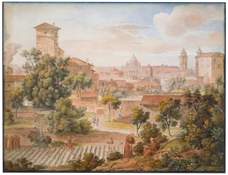Vista desde el monasterio de S. Isidoro hacia San Pedro de Roma