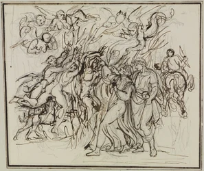 Dante y Virgilio en el bosque de los suicidas (Infierno de Dante, canto 13, V 31)