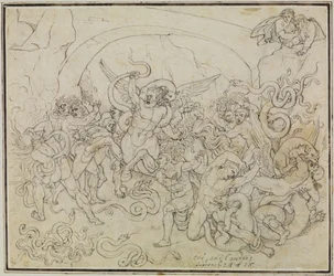 El castigo de los ladrones en el valle de las serpientes y los dragones (Infierno de Dante, Canto 25, V 17)