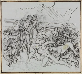 Virgilio calma a Cerbero (Infierno de Dante, canto 6, verso 13)