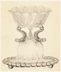 Diseño para una compotera de plata y cristal
