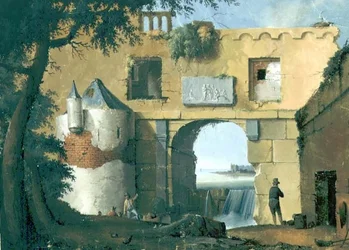 Ruinas en un paisaje italiano