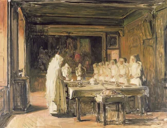 Las hermanas del Hospicio de Beaune diciendo gracia, finales del siglo XIX