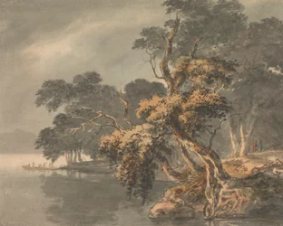Árboles otoñales junto a un lago