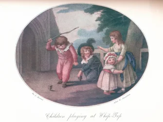 Niños jugando al trompo, 1910