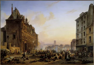 Las Tres Gloriosas (27, 28 y 29 de julio): Ataque al Ayuntamiento de París el 28/07/1830