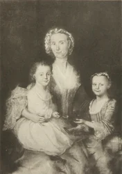 Anne Butterfield Tucker y sus hijos, Elizabeth y Nathaniel