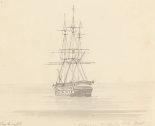 Fragata individual, popa hacia delante; Albion 20 de abril de 1817