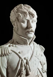 Eugene Rose de Beauharnais llamado Príncipe Eugene vice rey de Italia luego Duque de Leuchtenberg (1781-1824), hijo adoptivo de Napoleón I. Escultura de mármol por Joseph Chinard (1756-1813) 1806. Versalles, museo del castillo