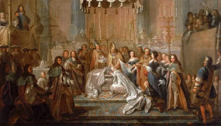Bautismo del Delfín Luis, hijo de Luis XIV, celebrado en Saint-Germain-en-Laye, 24 de marzo