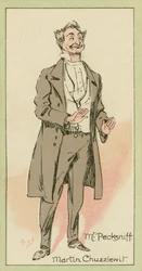 Mr Pecksniff, Martin Chuzzlewit (litografía en color)