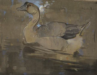 El ganso chino (gouache sobre lino)