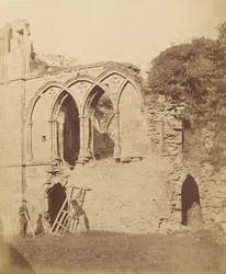 Abadía de Easby. El refectorio, 1850s