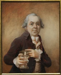 Retrato de un hombre con un vaso en la mano, hacia 1780 (acuarela sobre marfil)