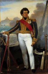 Conquista de Argelia: Retrato de Victor Guy, Barón Duperré, almirante y ministro de la marina de 1834 a 1843 (1775-1846), representado en pequeño atuendo de almirante entonces comandando la flota de la expedición de Argel en 1830