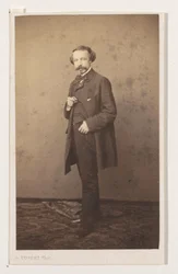 Portret van de schilder Eugène François de Block, ten voeten uit La Escuela de Amberes. Retratos biografías tarjetas de presentación. Colección Dupont (título de la serie)