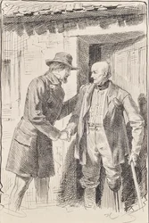Dos hombres, uno con una pierna amputada