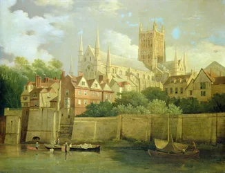 Una vista de la catedral de Worcester desde el suroeste