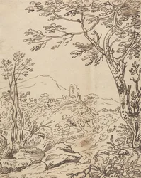 Árboles y un castillo lejano