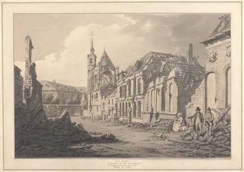 Vista del convento de las Clarisas de Valenciennes tras el asedio