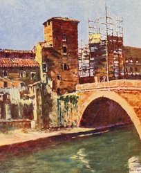 Roma: La Isola del Tíber (litografía en color)