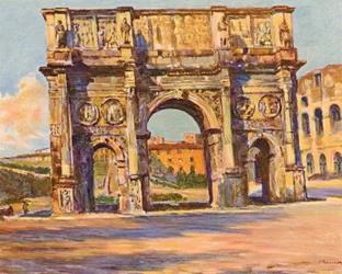 Roma: Arco de Constantino (litografía en color)