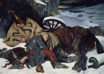 Escena de la retirada de Rusia