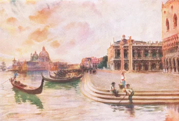 El Molo, Venecia, de Hutchinsons Picturesque Europe publicado por Hutchinson & Son, c.1930