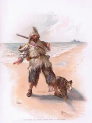 La huella de un pie humano en la arena