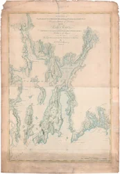Carta del puerto de Rhode Island y de la bahía de Narragansett