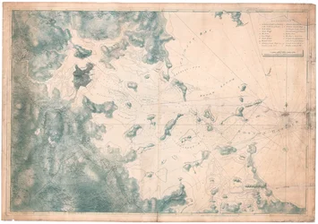 Mapa de observaciones náuticas para la carta del puerto de Boston