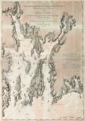 Carta de la bahía de Ipswich y Cabo Ann, costa atlántica de Norteamérica