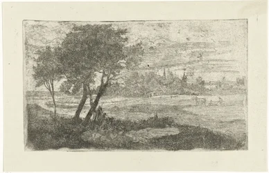Paisaje con un labrador