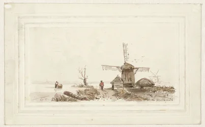 Paisaje con molino
