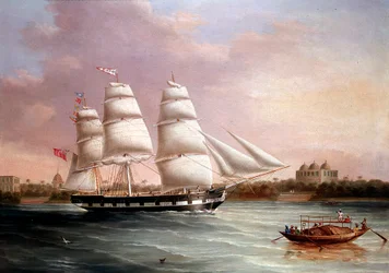 John Wood acercándose a Bombay, c1850